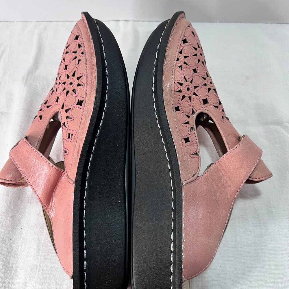Alegria Dusty Rose Breeze ALG-635 Clogs Womens 10.5 Leather Floral Laser Cut - Picture 7 of 7